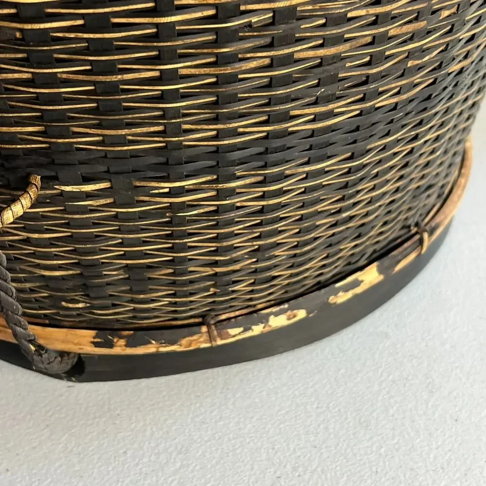 Vintage Thai Handicraft Tea Leaf Storage Basket Brown Backpack 16